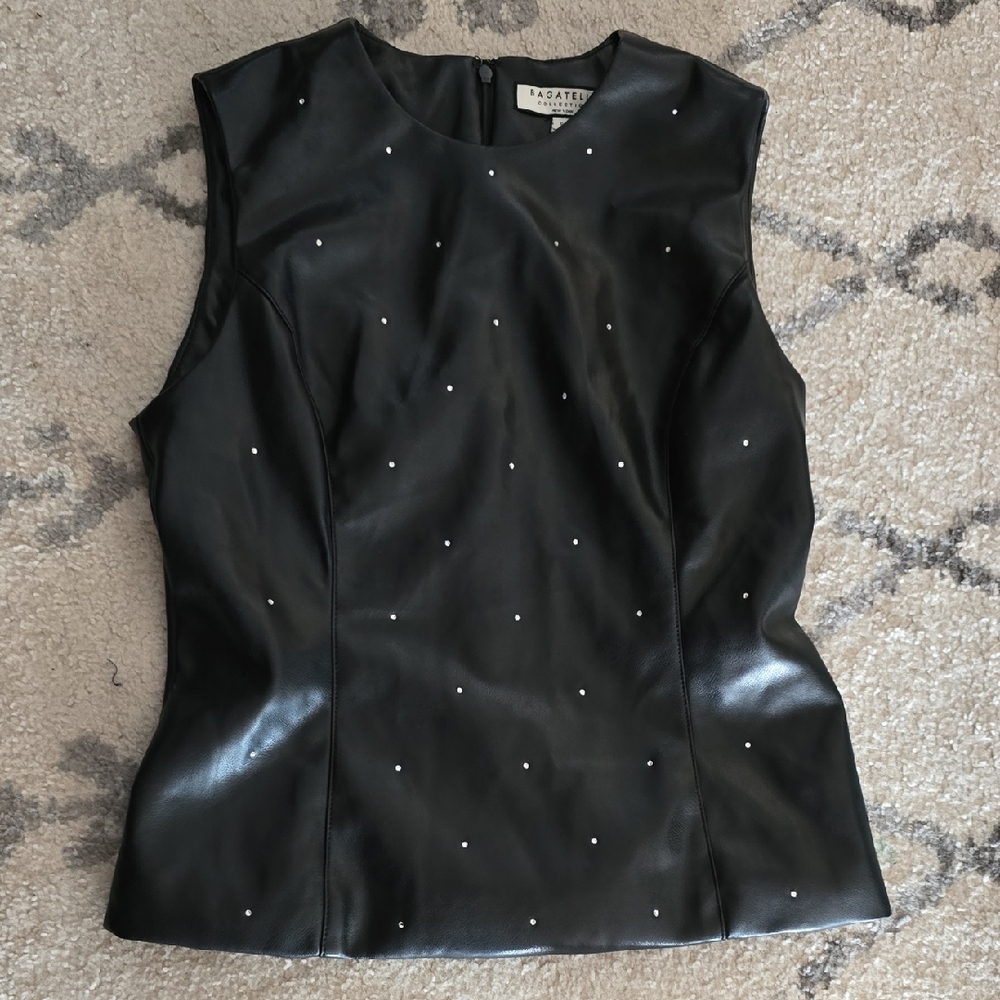 Bagatelle Black Studded Sleeveless Blouse